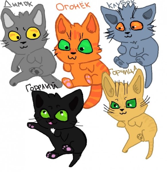 Коты Воители огонёк и горчица