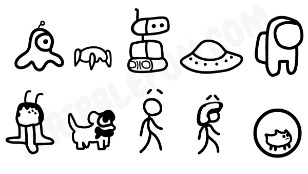 Раскраска Стикеры амонг АС