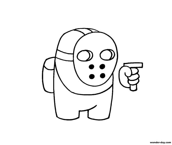 Легкий рисунок among us