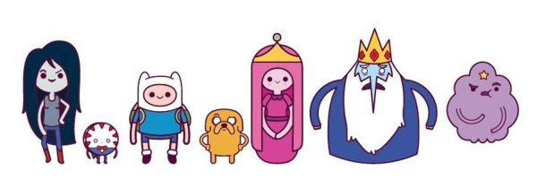 Нарисовать всех персонажей из время приключений