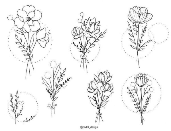Маленькие цветы эскиз