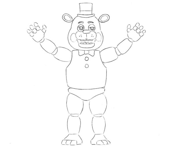 Раскраска АНИМАТРОНИКИ Фредди той