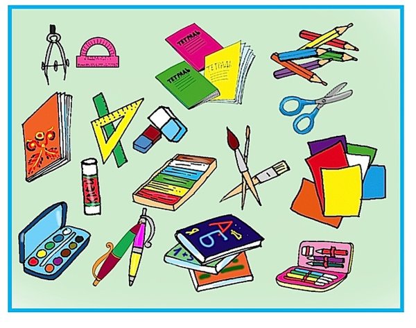 Аппликация школьные предметы