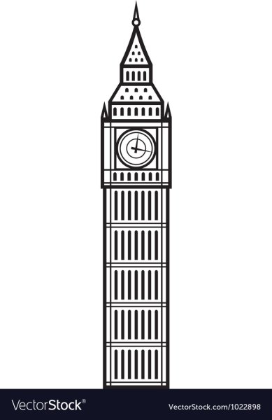 Лондонские часы Биг Бен рисунок