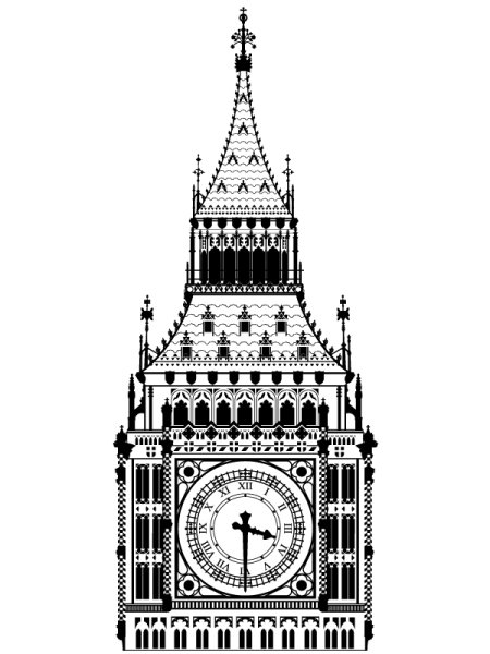 Башня Биг Бен в Лондоне рисунок