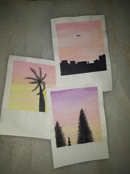 Полароидные пейзажи акварелью