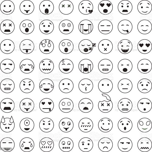 Раскраски для наклеек смайлики