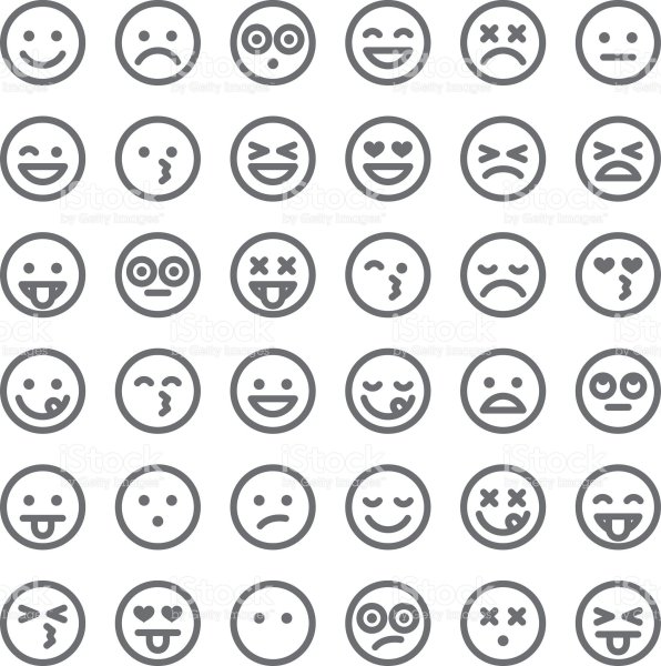 Раскраски смайлики маленькие