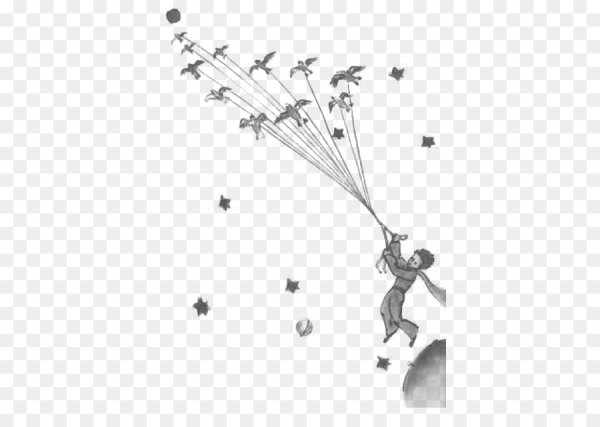 Силуэт маленького принца на прозрачном фоне