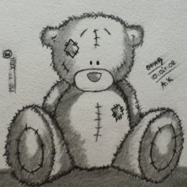 Медвежонок Тедди карандашом