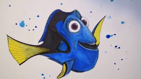 Рыбка Дора для срисовки