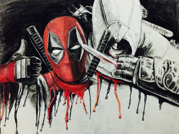 Граффити Марвел Дэдпул