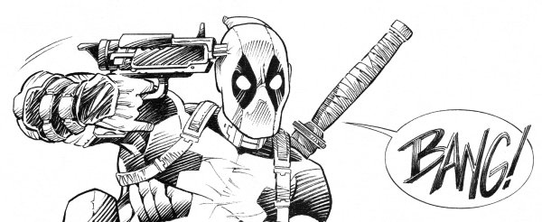 Дэдпул с пистолетом раскраска
