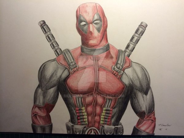 Дэдпул цветными карандашами