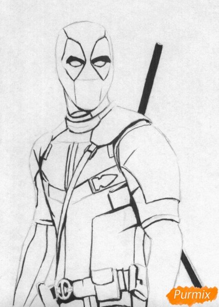 Дэдпул рисунок карандашом для срисовки