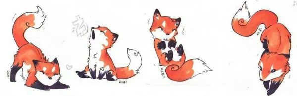 Лиса и Лисенок для срисовки