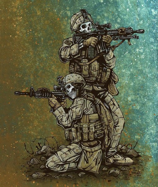 Иллюстрация современный солдат