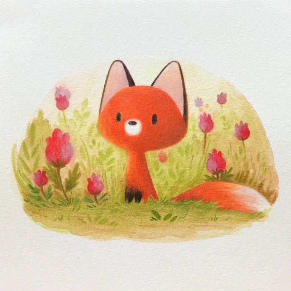 Милые иллюстрации цветными карандашами