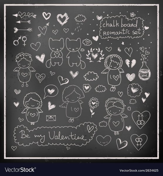 Детские надписи на меловой доске