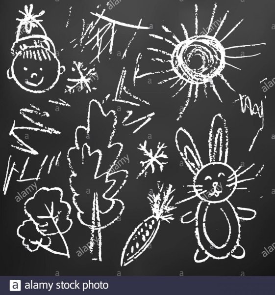 Рисование мелом на бумаге