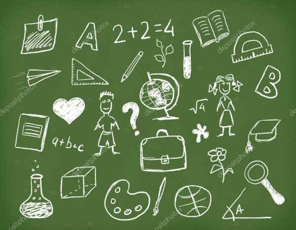 Надпись мелом на школьной доске доске