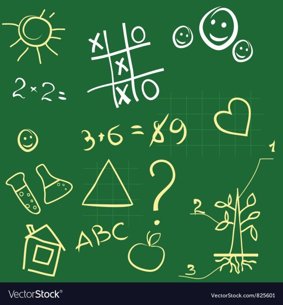 Школьная доска с надписями мелом