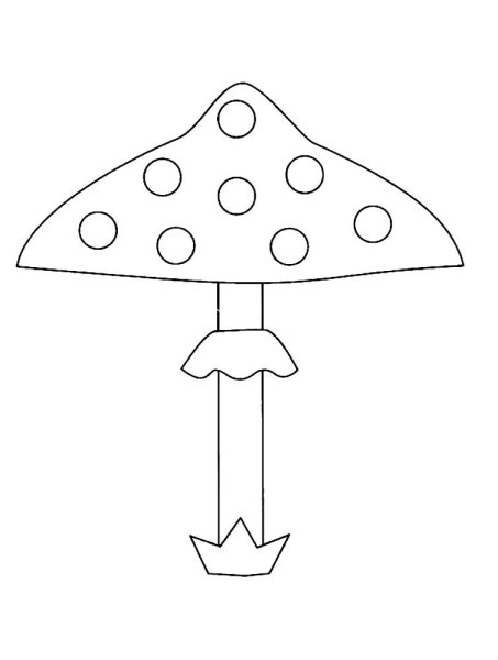 Разукрашка гриб мухомор