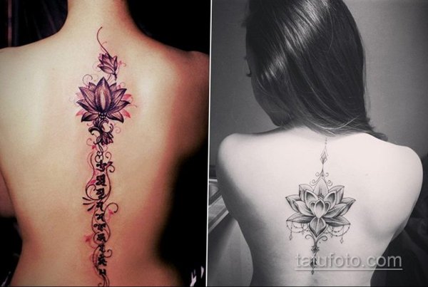 Тату кошка на спине