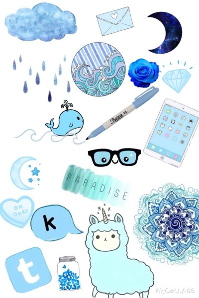 Голубые рисунки маленькие