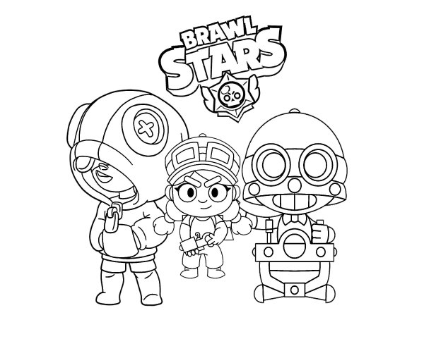 Герои Brawl Stars раскраска