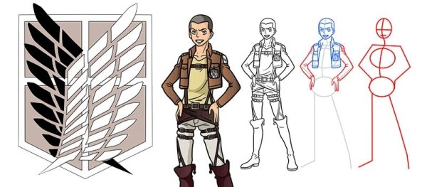 Конни в полный рост атака титанов