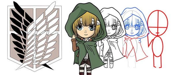 Атака титанов для срисовки армин