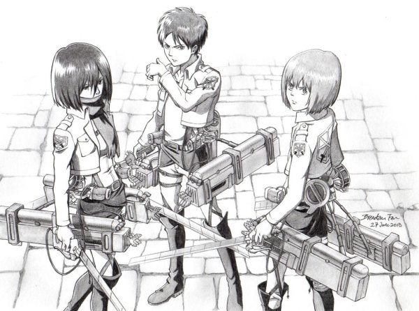 Атака титанов Манга развед корпус