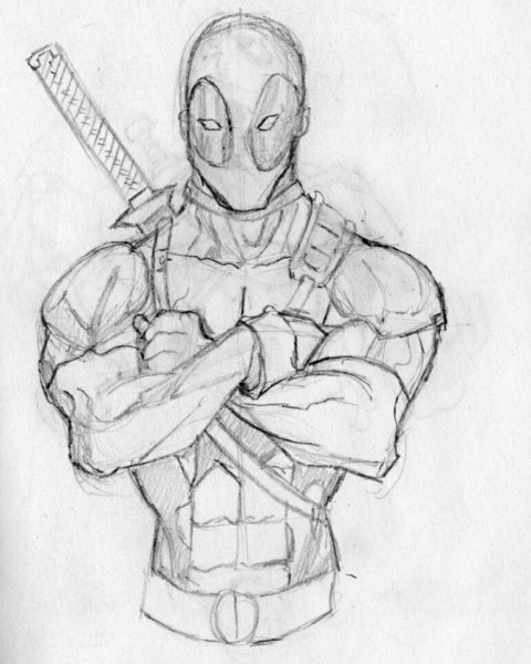 Рисунки карандашом Марвел Дэдпул