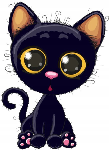 Котики с большими глазами мультяшные