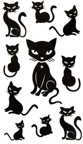 Силуэты кошек на стену