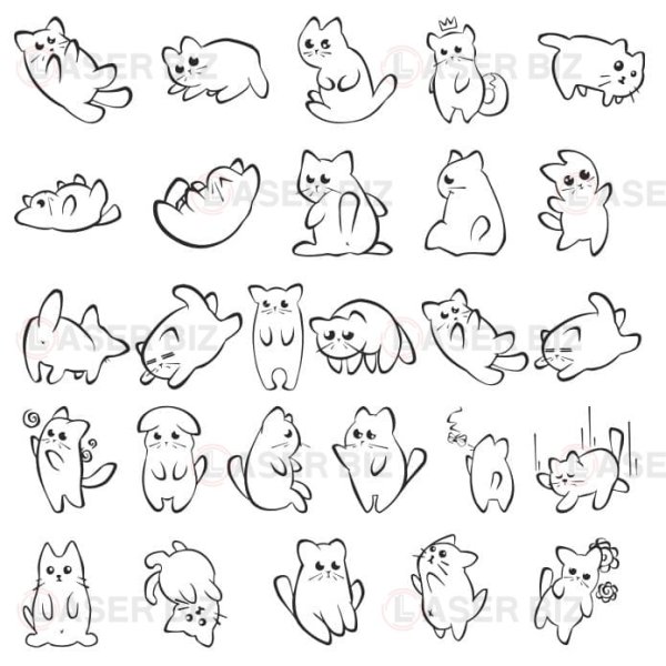 Раскраски Стикеры котики