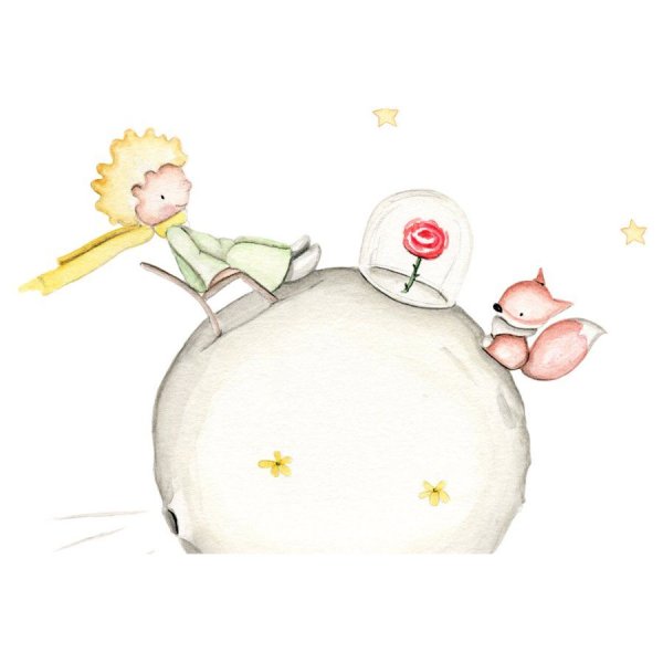 Маленький принц на белом фоне