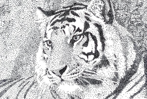 Пуантилизм тигр