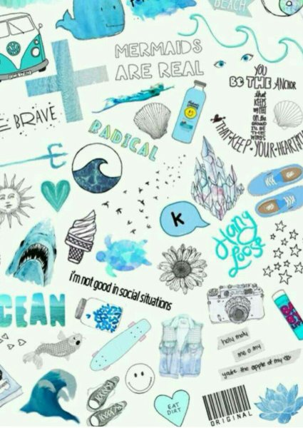 Стикеры голубая тема