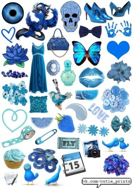 Наклейки голубого цвета
