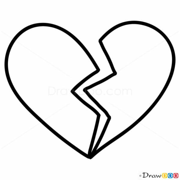 Нарисовать сердце маленькое разбитое