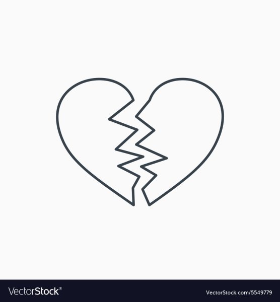 Контур разбитого сердца