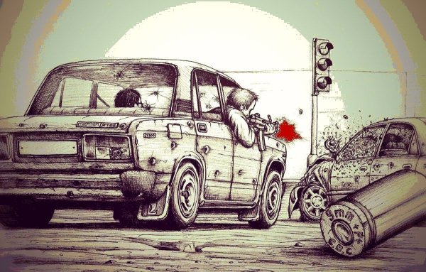 Голубь с пистолетом