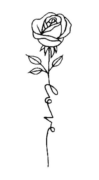 Тату роза эскиз легкие