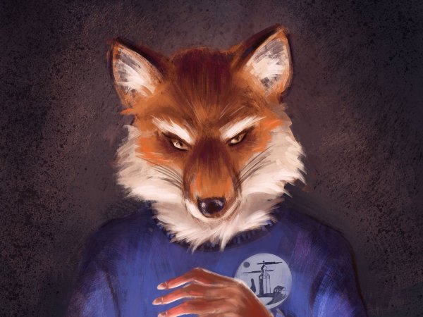 Лиса на руку огонь