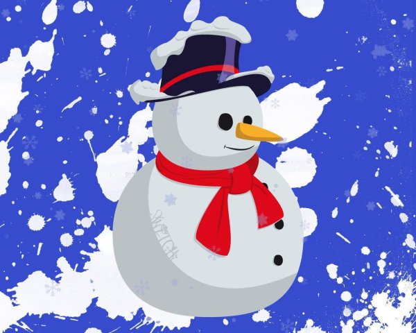 Снеговик без фона