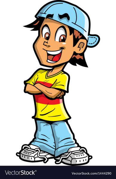 Парень в кепке мультяшный