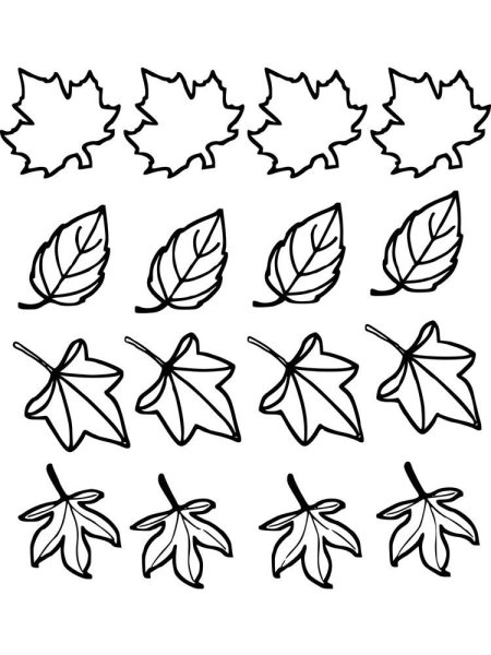 Листик раскраска