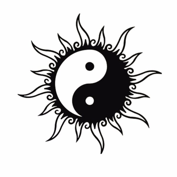 Татуировка Инь Янь в солнце